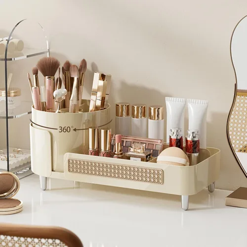 Miniatura 7 de Organizador de maquillaje giratorio, Estuche de exhibición de cosméticos de gran capacidad, fácil de guardar todos tus productos de maquillaje, al