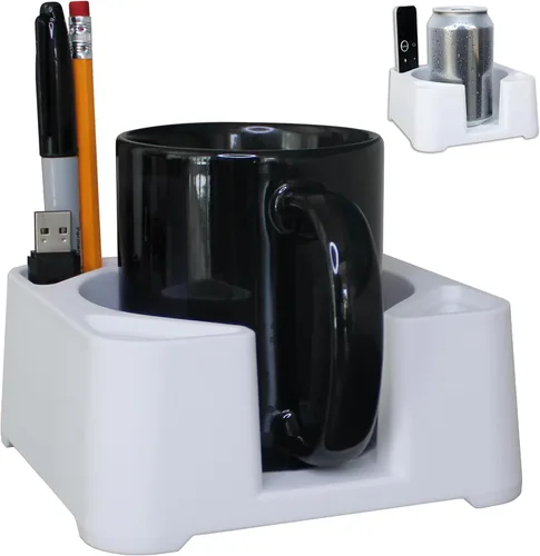 Miniatura 7 de MugBrick - Portavasos de silicona portátil para escritorio, sofá y cama. Apto para lavavajillas, soporte para bebidas antiderrames para oficina, (A)