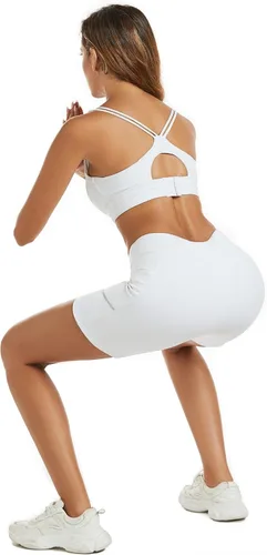 Miniatura 7 de adorence Pantalones cortos de ciclismo para mujer con control de abdomen, pantalones cortos de cintura alta para mujer, pantalones cortos de yoga