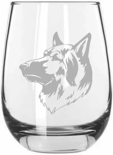 Miniatura 134 de Sakhalin Husky Dog - Copa de vino grabada personalizada de 15.25 onzas sin tallo