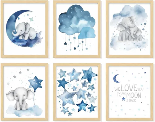97 Decor Decoración de Guardería de Elefante para Bebé Niña - Decoraciones de Habitación para Bebé Niño para Decoración de Pared de Guardería,