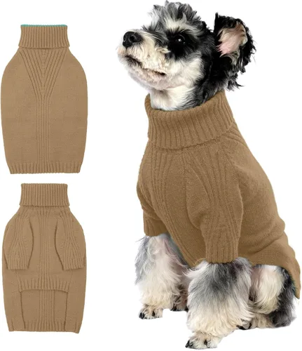 Miniatura 34 de IECOii Suéter extragrande para perro, suéteres térmicos cálidos para perros de raza gigante, ropa de punto, cuello alto de invierno, elástica