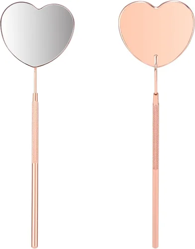 Miniatura 8 de Lovely Lash Mirror - Espejo de pestañas desmontable de acero inoxidable en forma de corazón, suministros y herramientas de extensión de pestañas