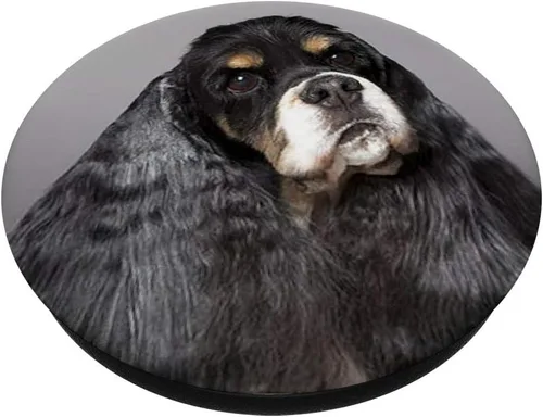 Miniatura 2 de Cocker Spaniel - Accesorio para teléfono móvil (diseño de perro y canina, con soporte para teléfonos y tabletas), color blanco y negro