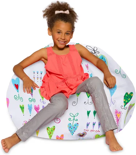 Miniatura 81 de Posh Creations - Sillón puff para niños, adolescentes y adultos, incluye funda extraíble y lavable a máquina, tamaño mediano de 27 pulgadas, lona