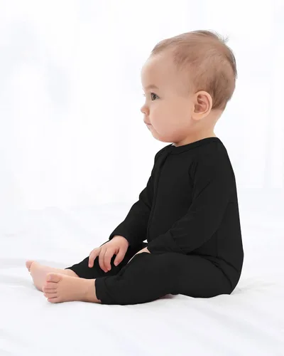 Miniatura 5 de GUISBY Mameluco sin pies para bebé, pijama de rayón con cremallera de 2 vías con manga larga