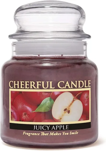A Cheerful Giver - Vela en tarro de vidrio perfumada Juicy Apple (16 onzas) con tapa y fragancia fiel a la vida, fabricada en Estados Unidos