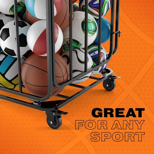 Miniatura 5 de Houseables Sports Ball Storage & Display Solutions – Basketball, Football, Soccer & Volleyball Organizer, Ball Holder, Display Stand, Rolling