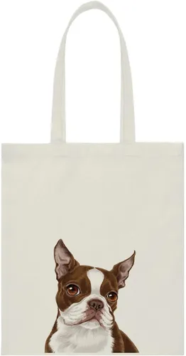 Miniatura 20 de WIRESTER Bolsa de lona reutilizable para mujeres y niñas, bolsa de compras de comestibles, bolsa de hombro, bolsa de viaje, lindo perro y gato Gato