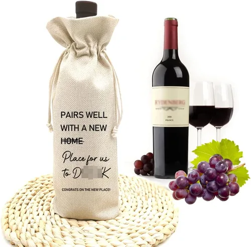 Miniatura 6 de Socive Bolsas de vino de regalo de inauguración de la casa, decoraciones de fiesta de inauguración de la casa, regalo de inauguración de la casa