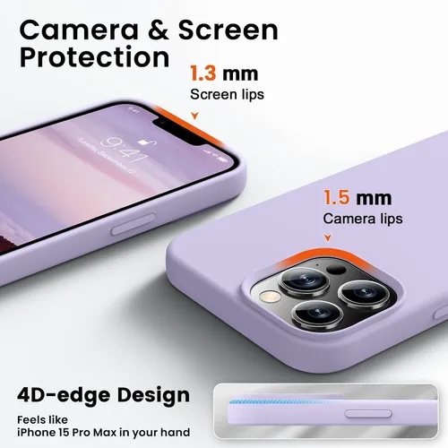 Miniatura 3 de RIZUS - Funda de silicona magnética para iPhone 13 Pro Max [compatible con MagSafe], funda delgada con forro de microfibra antiarañazos, a prueba