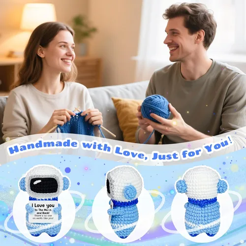 Miniatura 3 de Regalos para él, su novio, novia, To My Love hechos a mano, positivo crochet astronauta, San Valentín, aniversario, día del padre, regalos de Te amo