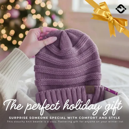 Miniatura 337 de Funky Junque Gorro de moda de punto trenzado de talla extragrande, grueso, abrigado, suave y holgado