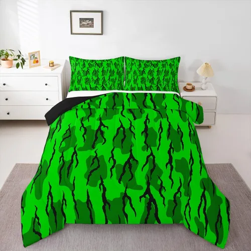 Miniatura 8 de Feelyou Juego de edredón de camuflaje de avión para niños, juego de ropa de cama con decoración de avión de camuflaje para adolescentes y niños