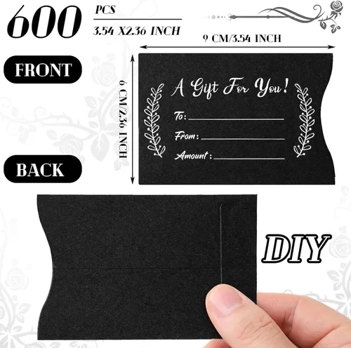 Miniatura 2 de Yinder 600 piezas sobres para tarjeta de regalo a granel fundas para tarjeta de regalo de agradecimiento mini sobres de dinero en efectivo