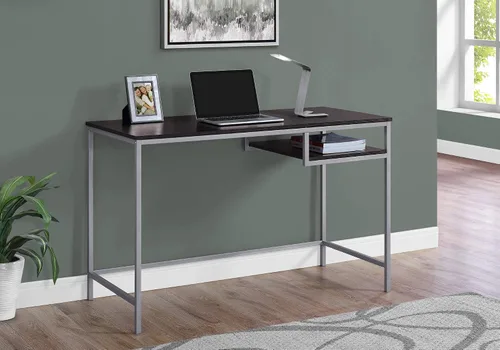 Miniatura 2 de Monarch Specialties Mesa contemporánea para laptop con estante para el hogar y la oficina, patas de metal, 48 pulgadas de largo, capuchino