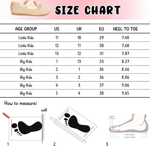 Miniatura 8 de MEJORMEN Zapatos de vestir con purpurina para niñas, zapatos planos de ballet Mary Jane, zapatos de bailarina, boda, uniforme escolar, zapatos