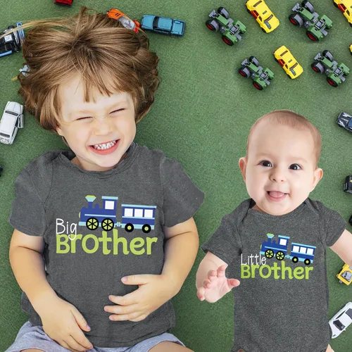 Miniatura 2 de Funnycokid Conjunto de camisetas a juego para hermano mayor, hermano pequeño, ropa de regalo para bebé