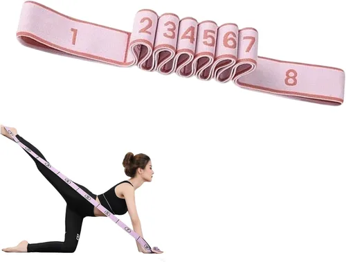 Miniatura 14 de Banda de resistencia de fitness para estiramiento y yoga, bandas de resistencia numeradas para glúteos, banda elástica de estiramiento de pilates