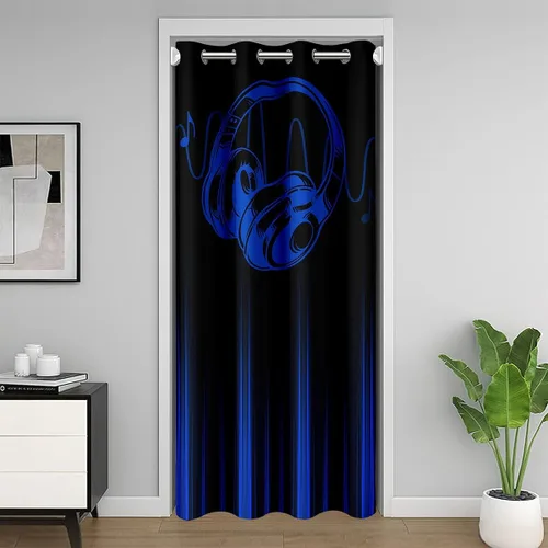 Miniatura 22 de Feelyou Cortina de puerta con ecuación matemática, privacidad, 1 panel, 34 x 80 pulgadas, espacio exterior, galaxia, 30% a 50% opaco, aislamiento