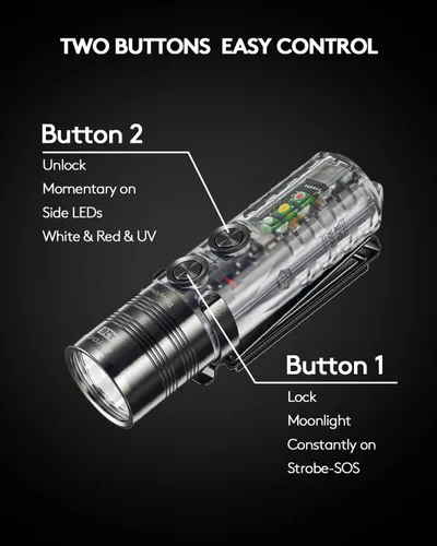 Miniatura 4 de Linterna recargable RovyVon A26 EDC USB C brillante para bolsillo con luz de llavero de alto lúmenes 6500K, batería de 850mAh, LED para llevar EDC