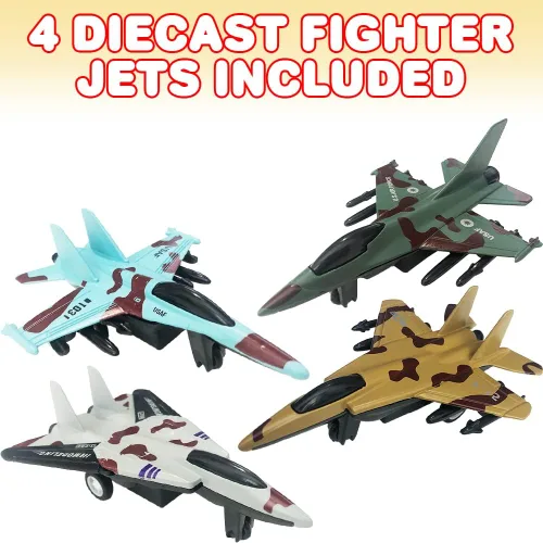 Miniatura 2 de ArtCreativity United Sates Air Force - Juego de 4 juguetes de combate fundido a presión de la Fuerza Aérea de los Estados Unidos, mecanismo