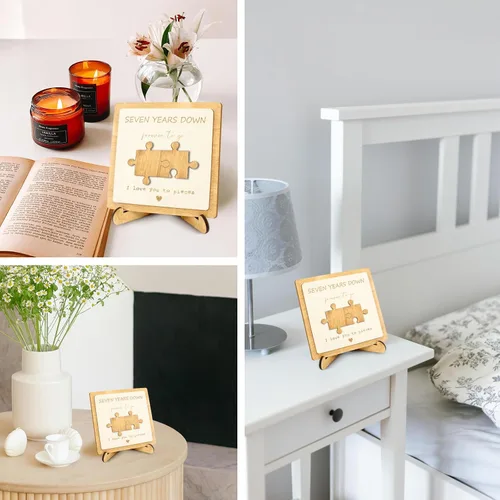 Miniatura 8 de MAMAGIFTREE Regalo único de 7 años de aniversario para ella, él, novio, novia, marido, esposa – Letrero romántico de 7 aniversario para parejas de 7