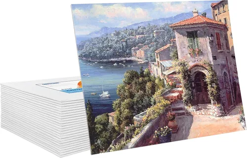 Miniatura 5 de FIXSMITH Tableros de lienzo para pintar de 8x10 pulgadas, paquete súper valor de 24 lienzos para pintura, paneles de lienzo en blanco, 100% algodón