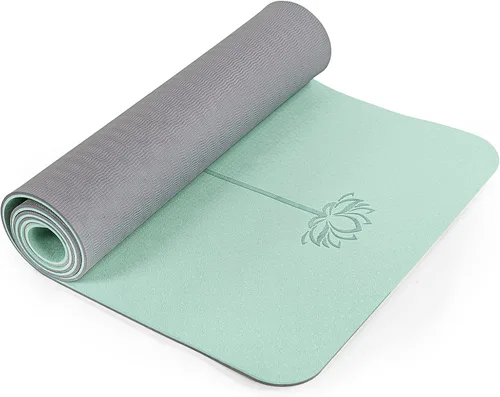 Miniatura 9 de Alfombrilla de yoga antideslizante, esterillas de fitness de pilates, ecológicas, antidesgarros, de 1/4 de pulgada de grosor, esterillas de yoga