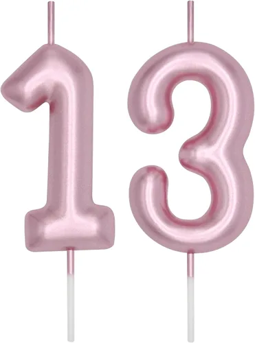 Miniatura 307 de DERVENTA Vela con números de 2.36 pulgadas, decoración perfecta para cumpleaños, brunch, postre, pastel, 1 pieza (número 0 rosa)