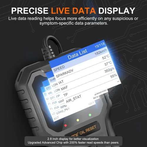 Miniatura 7 de Escáner OBD2, lector de código profesional para comprobar la luz del motor/restablecimiento de luz de aceite, herramienta de escaneo OBDII mejorada