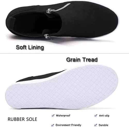 Miniatura 4 de Athlefit Zapatillas de Cuña para Mujer con Tacón Oculto Plataforma Botines de Cuña Zapatillas con Cuña Oculta