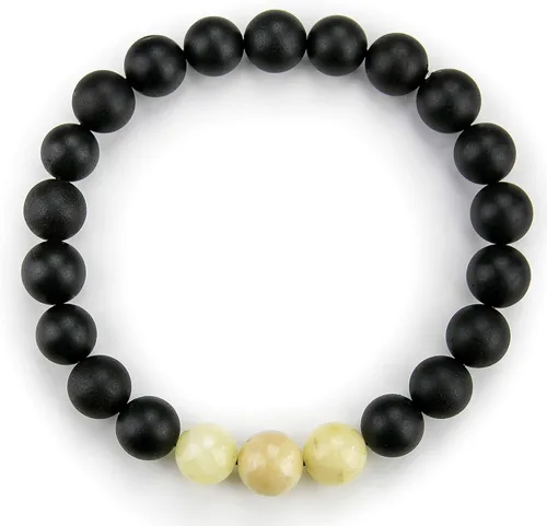 Miniatura 3 de Amber Bead Stretch Bracelet - Certified Handmade Natural Baltic Dark Cherry Charm Bangle Unisex Adult in a Gift Box