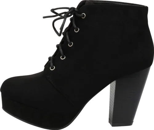 Miniatura 7 de Forever Link modelo Camille-86 - Botines con cordones y tacón grueso para mujer