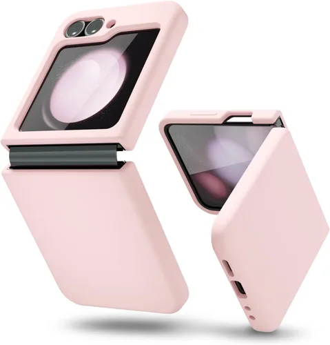 Miniatura 24 de oakxco Funda para teléfono Samsung Galaxy Z Flip 4, agarre de silicona líquida, bonita fina delgada cubierta de gel TPU de goma suave lisa