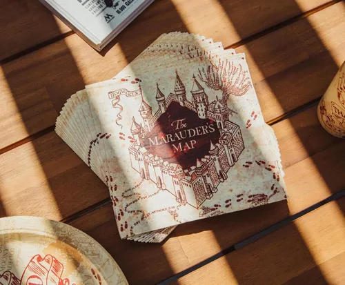 Miniatura 4 de Silver Buffalo Harry Potter Mischief Managed - Paquete de 60 platos de papel desechables, servilletas y tazas para fiestas Harry Potter Mischief