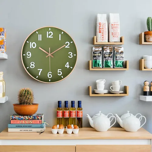 Miniatura 6 de AIRUIFU Reloj de pared silencioso de 8 pulgadas, funciona con pilas, reloj analógico para oficina, hogar, cocina, dormitorio, sala de estar