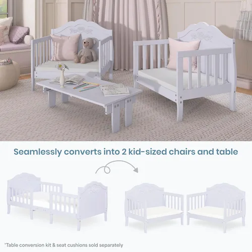 Miniatura 6 de Sweetpea Baby Rose - Cama convertible 3 en 1 para niños pequeños, color lavanda, certificado Greenguard Gold, certificado BSA, rieles de seguridad