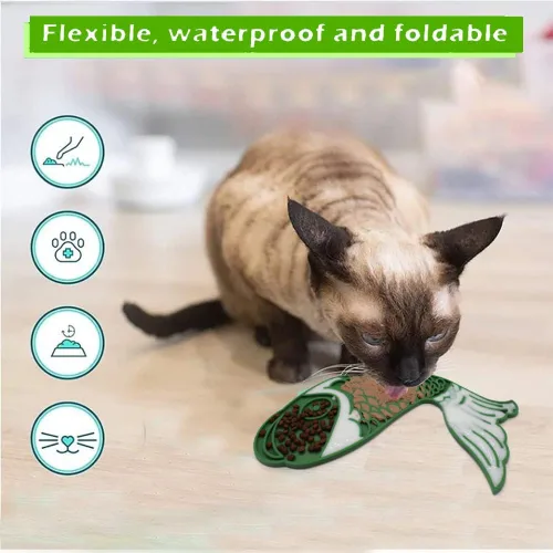 Miniatura 3 de Tapete para lamer perros y gatos, tapete antideslizante para lamer gatos con ventosas para reducir el aburrimiento, ideal para bañarse y arreglar