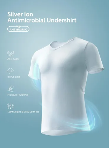 Miniatura 2 de DAVID ARCHY Men's Anti-Odor Micro Modal Undershirt V-Neck Tees Ultra Comfy T-Shirts for Men 3 Pack
