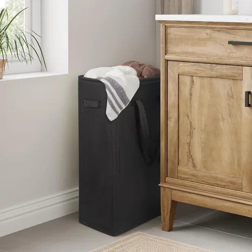 Miniatura 6 de Chrislley Cesta de Ropa Sucia Delgada de 25 Pulgadas 60L Cesta de Lavandería Estrecha con Asa Cesta Plegable para Ropa Sucia Portátil Organizador