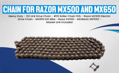 Miniatura 6 de Cadena para Razor MX500 y MX650 – Resistente – Cadena de transmisión de 132 eslabones – Cadena de rodillos #25 132L – Cadena de transmisión