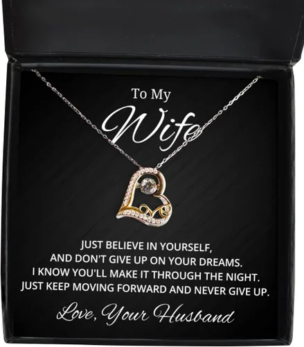 Collar con texto en inglés «To My Wife Love Dancing», «Just Believe in Yourself and Don't Give Up On Your Dreams», los mejores regalos de