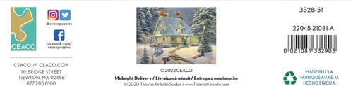 Miniatura 7 de Ceaco - Thomas Kinkade - Holiday - Midnight Delivery - Rompecabezas de 1000 piezas