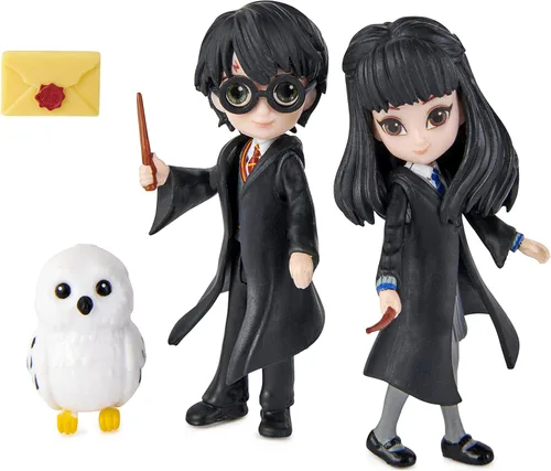 Wizarding World, Magical Minis - Set de la amistad de Harry Potter y Cho Chang con criatura, juguetes para niños de 5 años en adelante