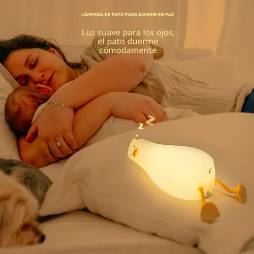 Miniatura 3 de MUID Benson - Luz nocturna de pato acostado plano, lámpara LED de pato suave, lindo pato iluminado, luz nocturna de silicona regulable