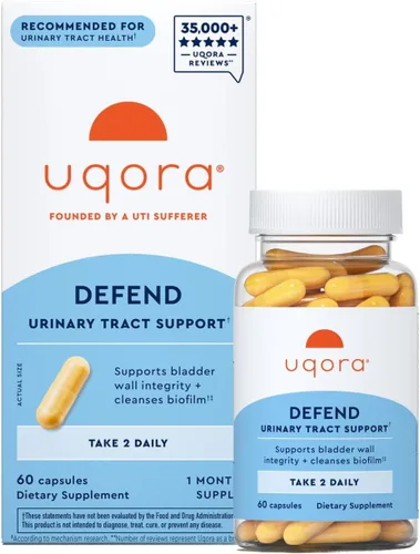 Uqora Defend - Suplemento para la salud del tracto urinario - Apoya la salud de la vejiga y limpia la biopelícula* con D-manosa, extracto de té