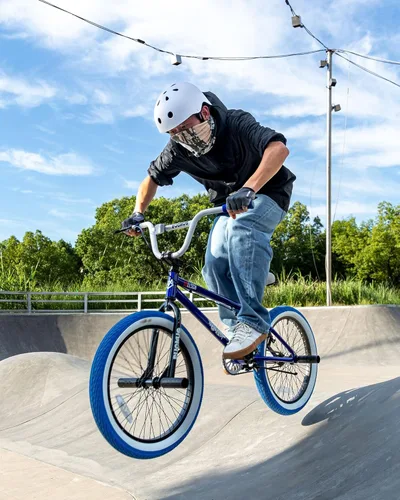 Miniatura 5 de vollsch Bicicletas BMX Freestyle de 18 y 20 pulgadas para adolescentes de 6 a 15 años de edad, niños, niñas, principiantes con palanca, varios Azul