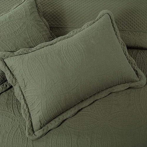 Miniatura 4 de HOMBYS Colchas King de Gran Tamaño 122"x138", Juego de Colcha Extra Ancho y Ligero, Cubrecama Suave, Duradero y Transpirable para Todas las Verde