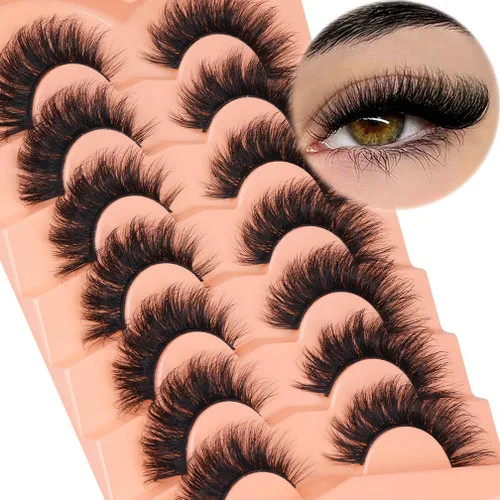 Miniatura 9 de Pestañas postizas 6D de visón esponjosas de 0.67 pulgadas (0.669 in), pestañas de ojo de gato que parecen extensiones paquete de pestañas